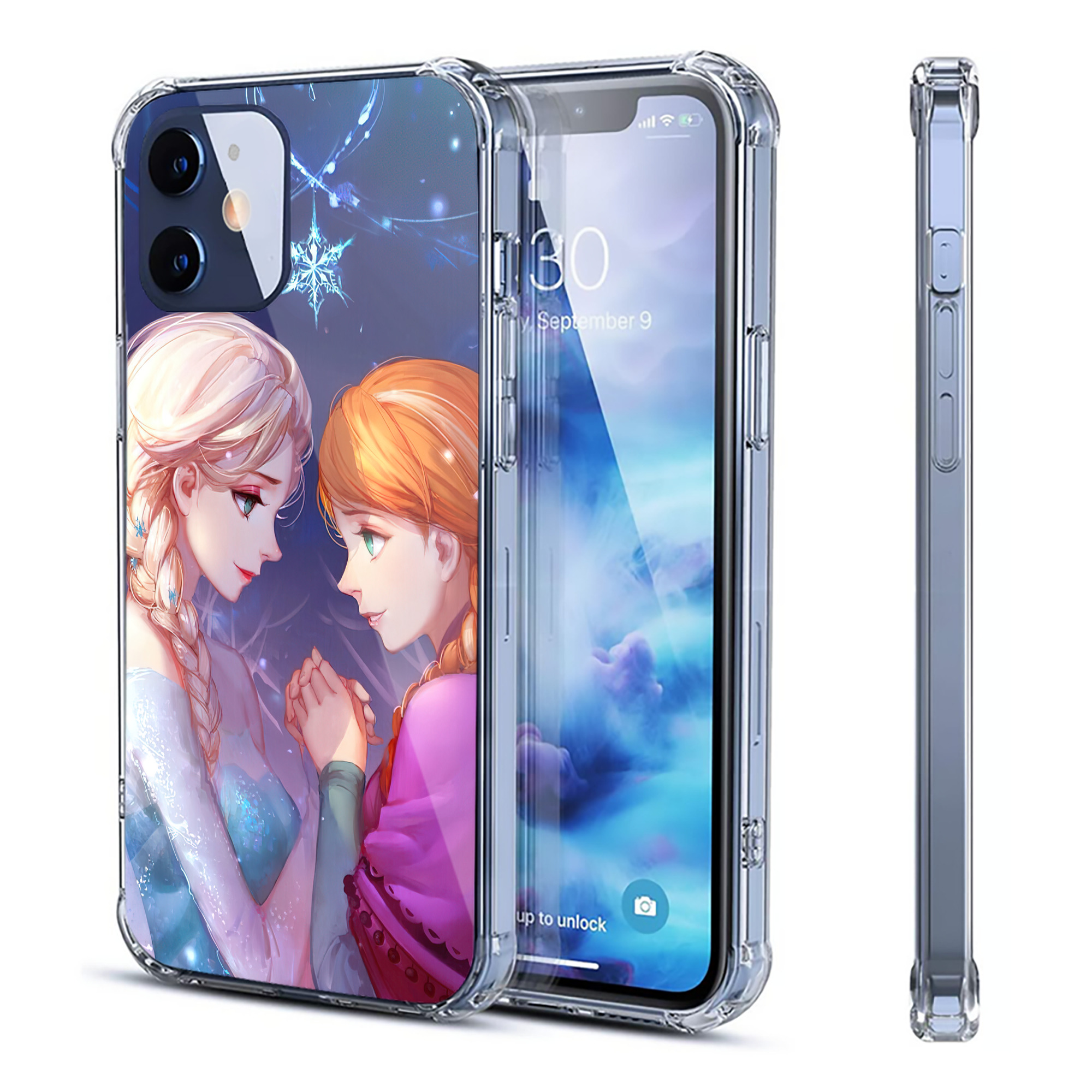 （画像用） アナと雪の女王 アンナ エルサ Frozen Anna Elsa 【iPhone 12シリーズ対応】透明スマホケース（クリアソフトケース）
